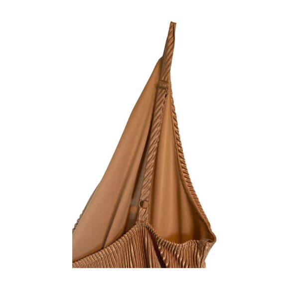 Vintage Golden Pleated Wide-Leg Jumpsuit - Picture 6 of 6